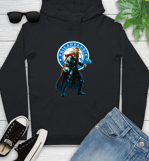 NBA Thor Avengers Endgame Basketball Philadelphia 76ers Youth Hoodie 2