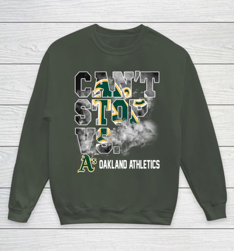 MLB Oakland Athletics Baseball Can't Stop Vs Athletics Youth Sweatshirt 8