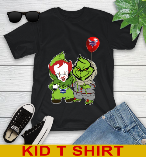 Charlotte Hornets Baby Pennywise Grinch Christmas NBA Basketball Youth T-Shirt 2
