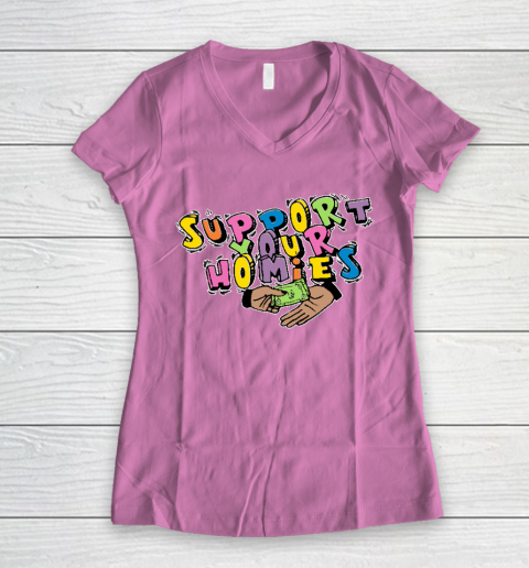 Support Your Homies Women's V-Neck T-Shirt 8
