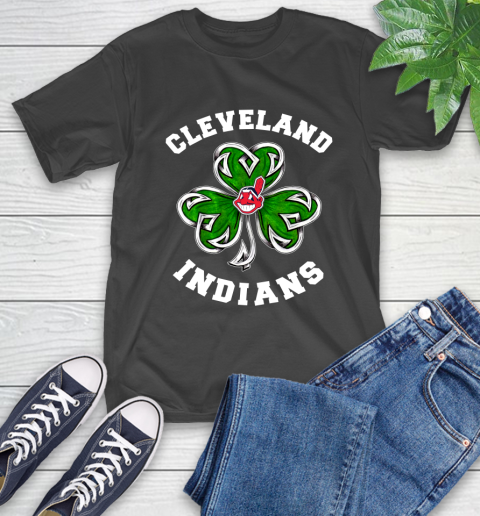 MLB Cleveland Indians Three Leaf Clover St Patrick's Day Baseball Sports T-Shirt