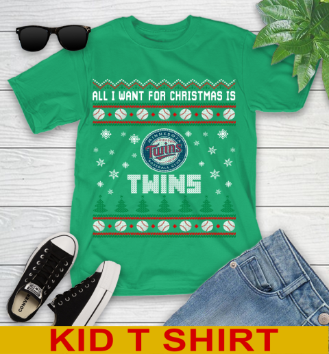 MLB All I Want For Christmas Is Minnesota Twins Baseball Sports 103