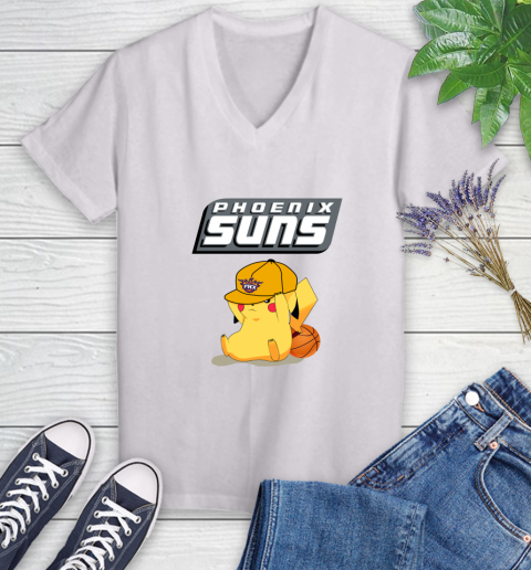 NBA Pikachu Basketball Sports Phoenix Suns Women's V-Neck T-Shirt