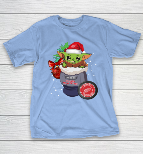 Detroit Red Wings Christmas Baby Yoda Star Wars Funny Happy NHL T-Shirt 11