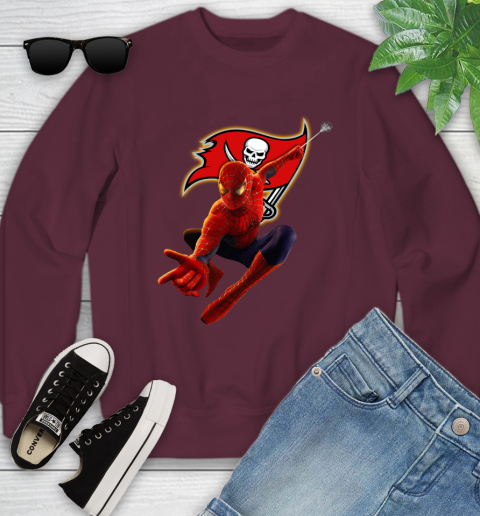 NFL Spider Man Avengers Endgame Football Tampa Bay Buccaneers Youth Sweatshirt 5