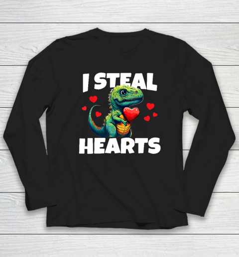 Steal Hearts Trex Dino Valentines Day Long Sleeve T-Shirt