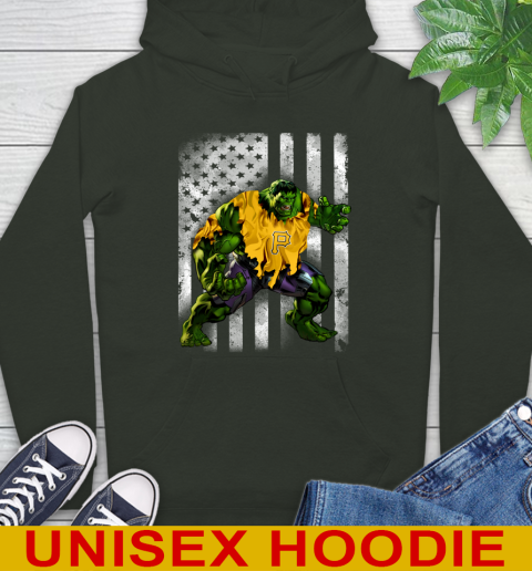 Pittsburgh Pirates Hulk Marvel Avengers MLB Baseball American Flag Hoodie 12