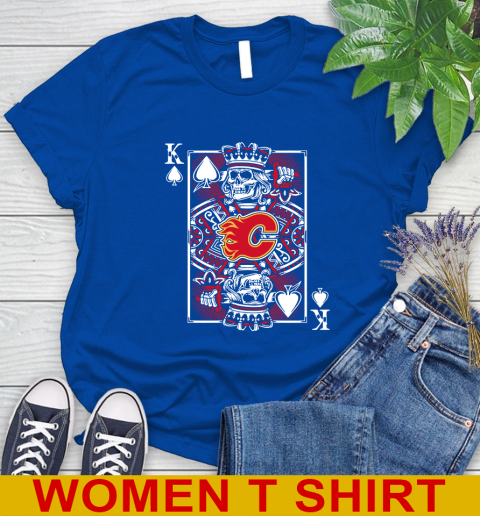 Calgary Flames NHL Hockey The King Of Spades Death Cards Shirt Women's T-Shirt 10