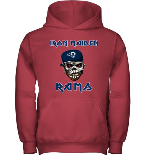 NFL Los Angeles Rams Iron Maiden Rock Band Music Football Sports Qmsl01RT1P0 youth hoodie 43 95 151514 front red