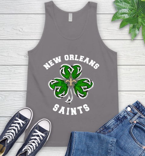 NFL New Orleans Saints Three Leaf Clover St Patrick's Day Football Sports Tank Top 6
