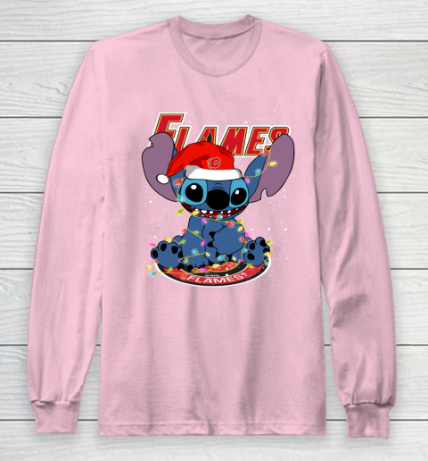 Calgary Flames NHL Hockey noel stitch Christmas Long Sleeve T-Shirt 6