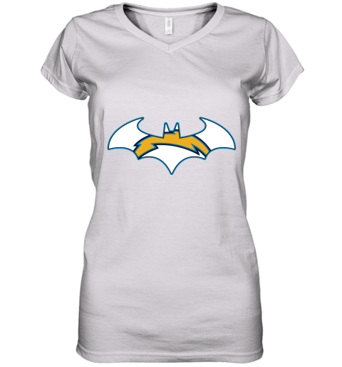 We Are The Los Angeles Chargers Batman NFL Mashup Women's V-Neck T-Shirt