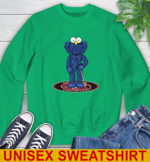 NHL Hockey Arizona Coyotes Kaws Bff Blue Figure Shirt Sweatshirt 6