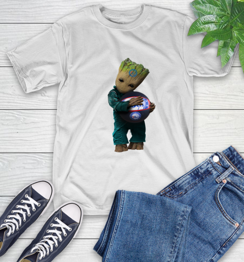 NBA Groot Guardians Of The Galaxy Basketball Sports Philadelphia 76ers T-Shirt