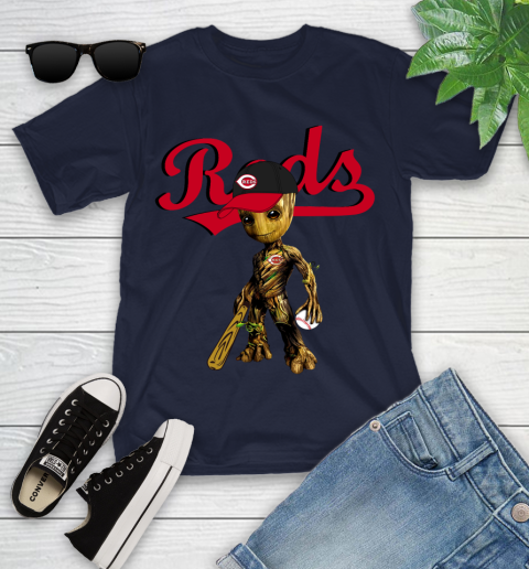 MLB Cincinnati Reds Groot Guardians Of The Galaxy Baseball Youth T-Shirt 3