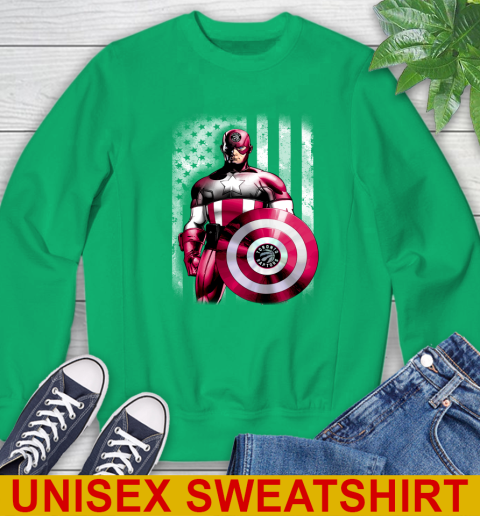 Toronto Raptors NBA Basketball Captain America Marvel Avengers American Flag Shirt Sweatshirt 8
