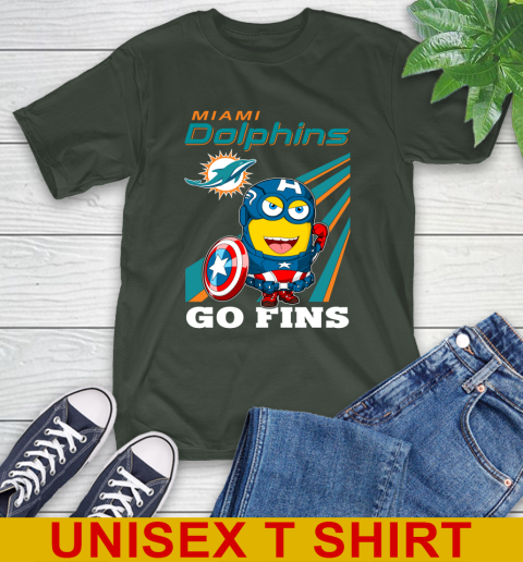NFL Football Miami Dolphins Captain America Marvel Avengers Minion Shirt T-Shirt 6