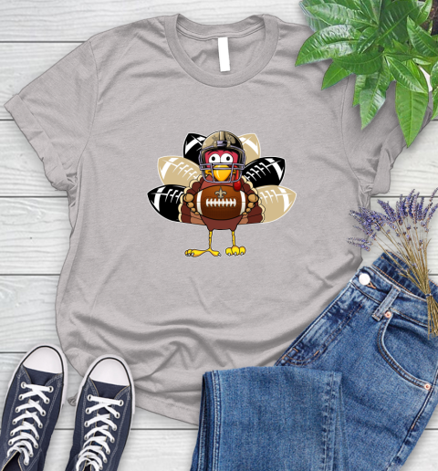 New Orleans Saints Turkey Thanksgiving Day Women's T-Shirt 10