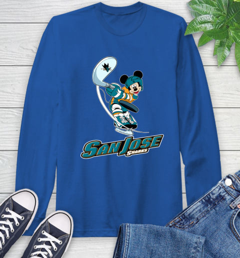 NHL Hockey San Jose Sharks Cheerful Mickey Mouse Shirt Long Sleeve T-Shirt 10