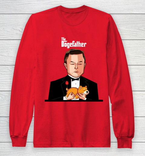Dogecoin The DogeFather Funny Long Sleeve T-Shirt 7