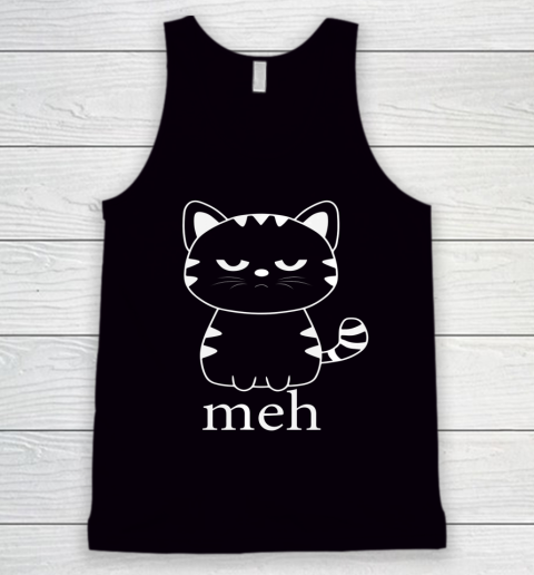 MEH CAT Shirt Funny Sarcastic Gift for Cat Lovers Halloween Tank Top