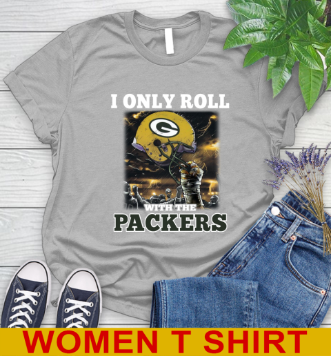 Green Bay Packers NFL Football I Only Roll With My Team Sports Women's T-Shirt - Image 6