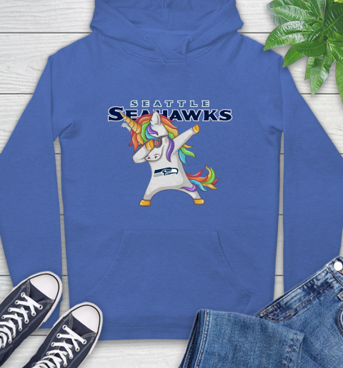 Seattle Seahawks NFL Football Funny Unicorn Dabbing Sports Hoodie 9