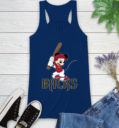MLB Baseball Arizona Diamondbacks Cheerful Mickey Mouse Shirt Racerback Tank 8