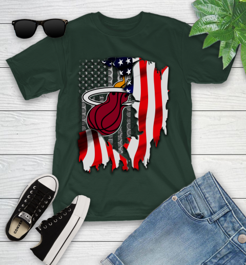 Miami Heat NBA Basketball American Flag Youth T-Shirt 5