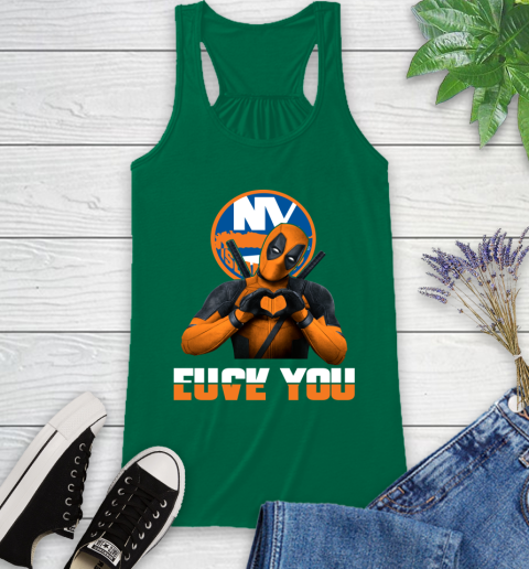 NHL New York Islanders Deadpool Love You Fuck You Hockey Sports Racerback Tank 6