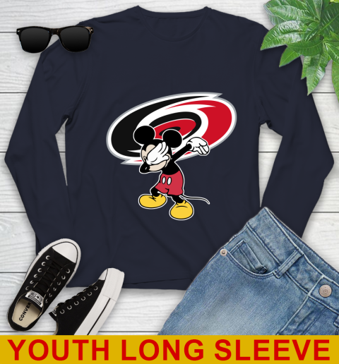 Carolina Hurricanes NHL Hockey Dabbing Mickey Disney Sports Youth Long Sleeve 3