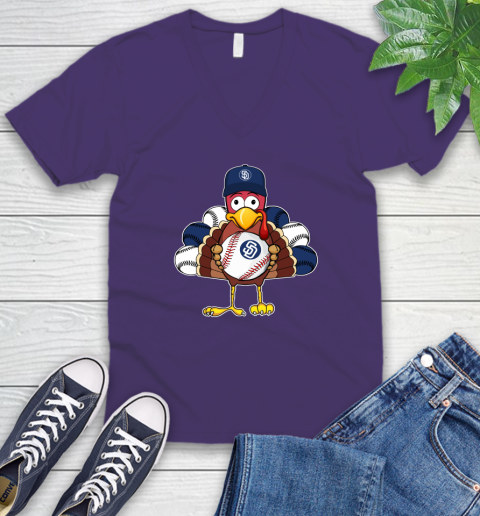 San Diego Padres Turkey thanksgiving V-Neck T-Shirt 10