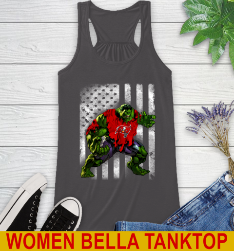 Tampa Bay Buccaneers Hulk Marvel Avengers NFL Football American Flag Racerback Tank 10