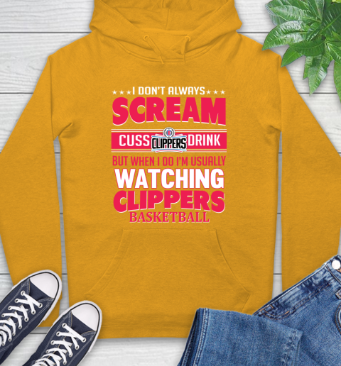 LA Clippers NBA Basketball I Scream Cuss Drink When I'm Watching My Team Hoodie 2