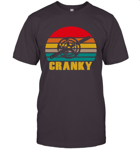 Bicycle Cranky Cycling Lovers Sunset Vintage Unisex Jersey Tee