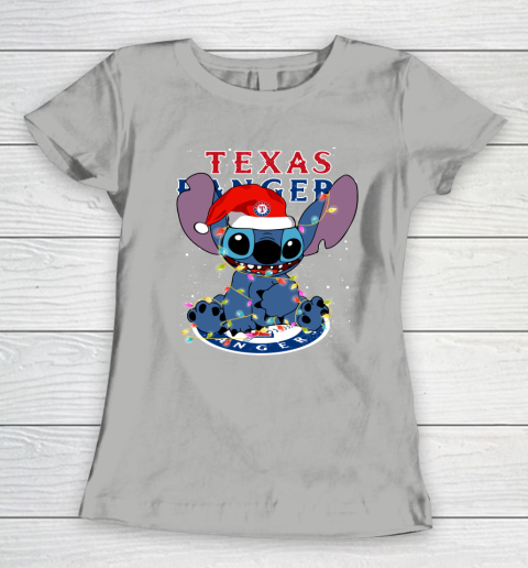 Texas Rangers MLB noel stitch Baseball Christmas Women's T-Shirt 8