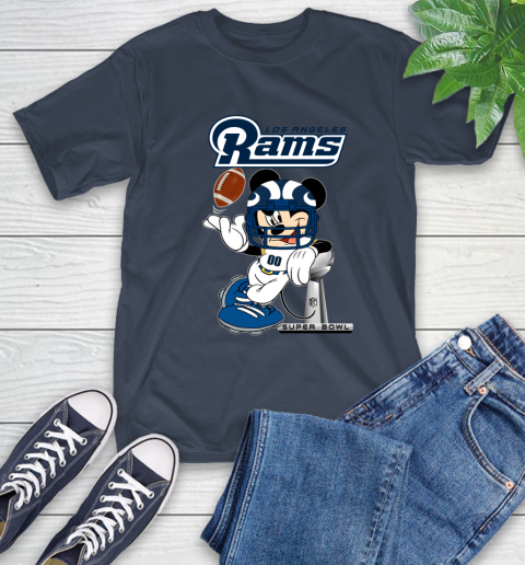 NFL Los Angeles Rams Mickey Mouse Disney Super Bowl Football T Shirt T-Shirt 4