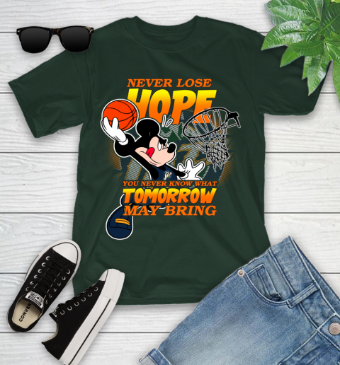 Utah Jazz NBA Basketball Mickey Disney Never Lose Hope Youth T-Shirt 5