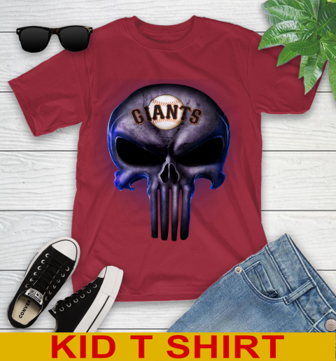 San Francisco Giants MLB Baseball Punisher Skull Sports Youth T-Shirt 12