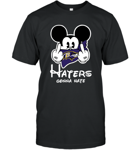 NFL Baltimore Ravens Haters Gonna Hate Mickey Mouse Disney Football T Shirt