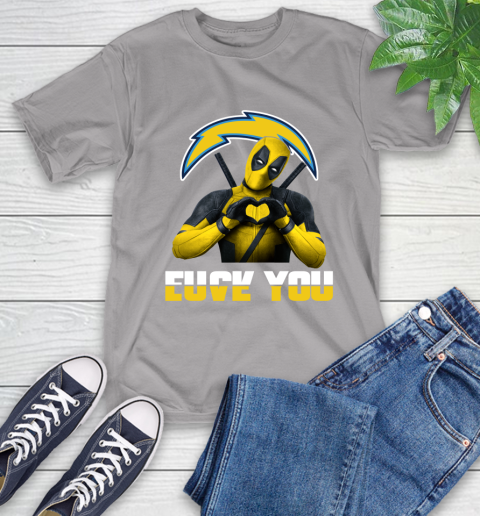 NHL San Diego Chargers Deadpool Love You Fuck You Football Sports T-Shirt 6