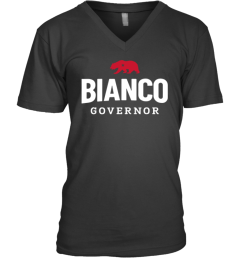 Bianco For Governor Of California V-Neck T-Shirt