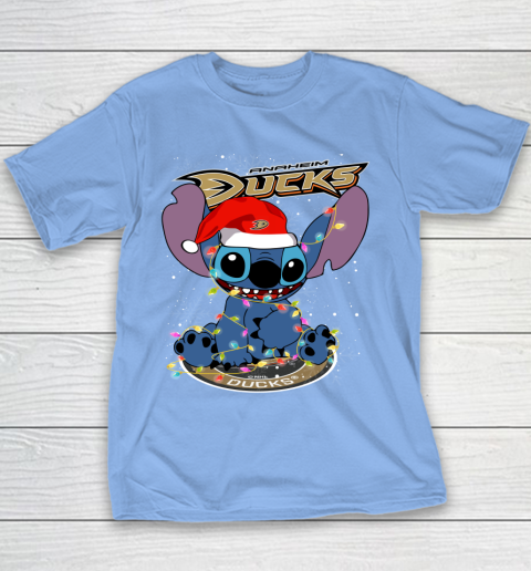 Anaheim Ducks NHL Hockey noel stitch Christmas Youth T-Shirt 7