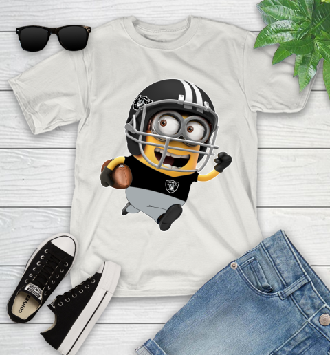 NFL Oakland Raiders Minions Disney Football Sports Youth T-Shirt 12