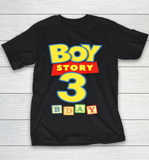 Toy Blocks Boy Story 3 Year Old Birthday Youth T-Shirt