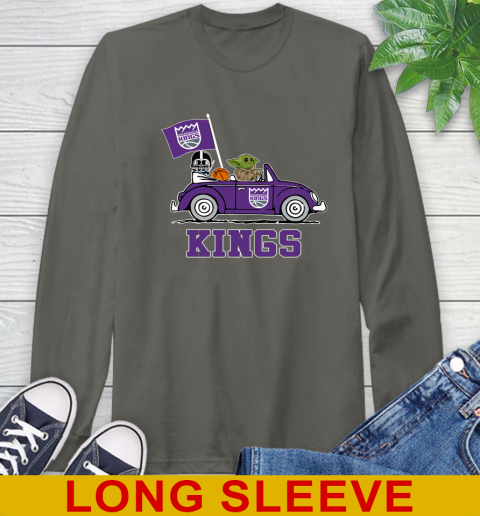 NBA Basketball Sacramento Kings Darth Vader Baby Yoda Driving Star Wars Shirt Long Sleeve T-Shirt 8