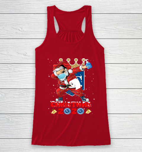 Kansas City Royals Funny Santa Claus Dabbing Christmas 2020 MLB Racerback Tank 4