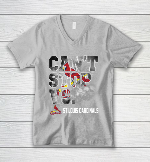 MLB St.Louis Cardinals Baseball Can't Stop Vs Cardinals V-Neck T-Shirt 3