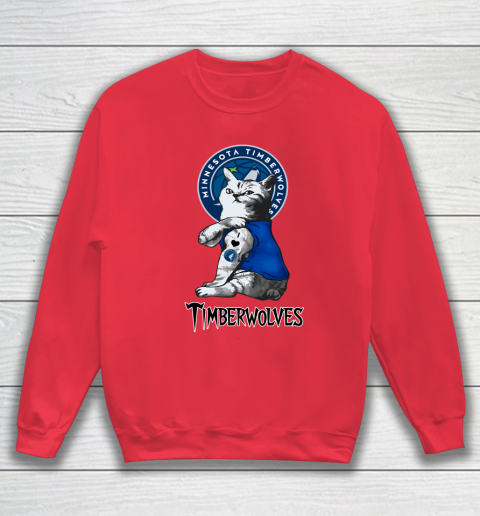 NBA Basketball My Cat Loves Minnesota Timberwolves Sweatshirt 7