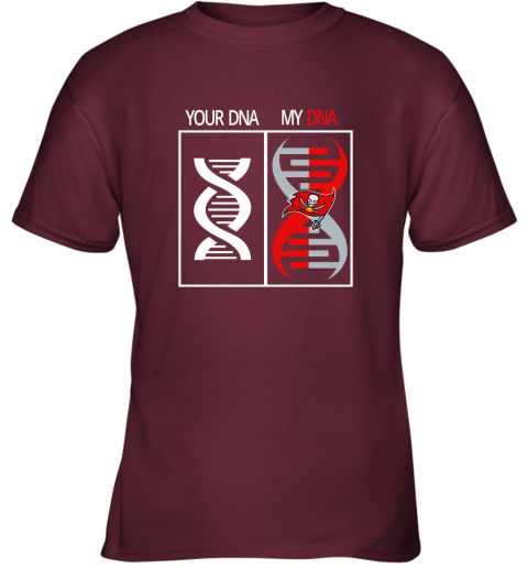 2og3 my dna is the tampa bay buccaneers football nfl youth t shirt 26 front maroon